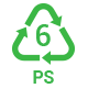 PS (Poliestireno, codigo de reciclaje #6)