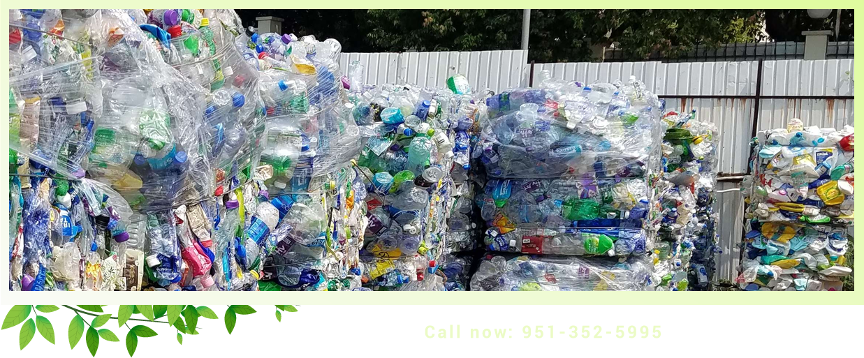 CRV plastics bundle for recyle at bellflower recycling center