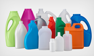 HDPE plastic milk jugs, detergent and oil bottles, toys, and some plastic bags